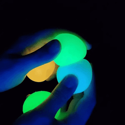 Luminescent Sticky Bouncing Balls